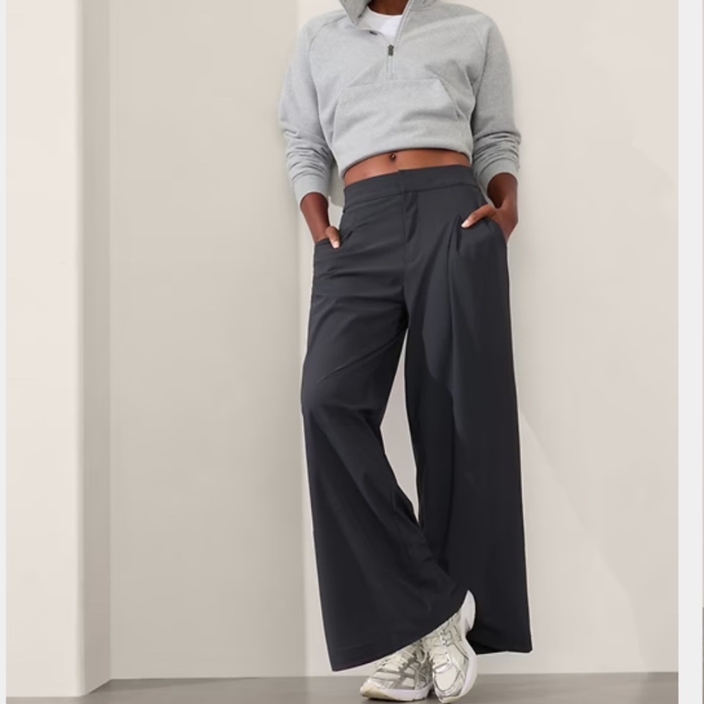 Athleta PINNACLE HIGH RISE TROUSER in Black Sand Size 6